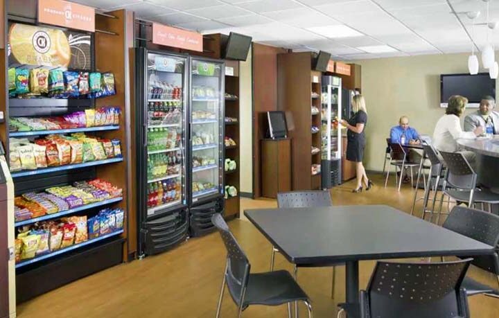 Workplace vending machines used in a full-service breakroom program