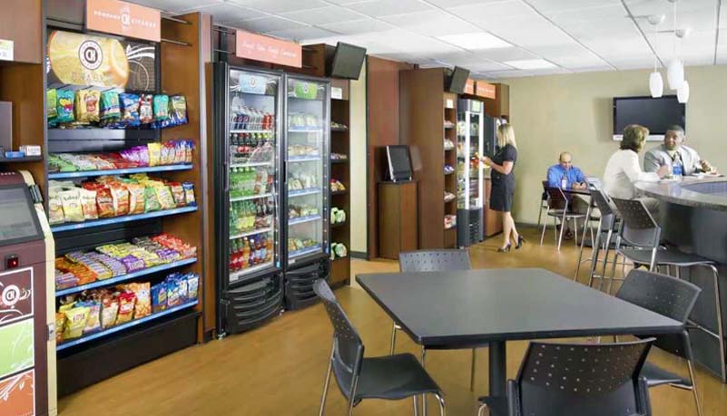 Workplace vending machines used in a full-service breakroom program